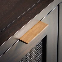 Blake 42" Dark Brown and Rattan Storage Media Console