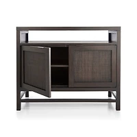 Blake 42" Dark Brown and Rattan Storage Media Console