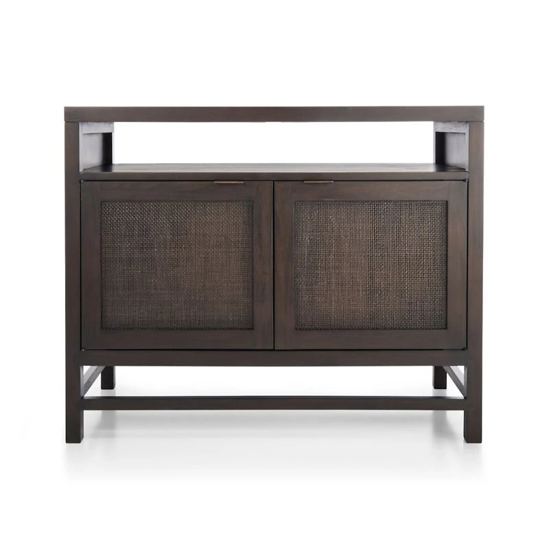 Blake 42" Dark Brown and Rattan Storage Media Console