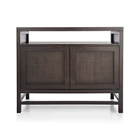 Blake 42" Dark Brown and Rattan Storage Media Console