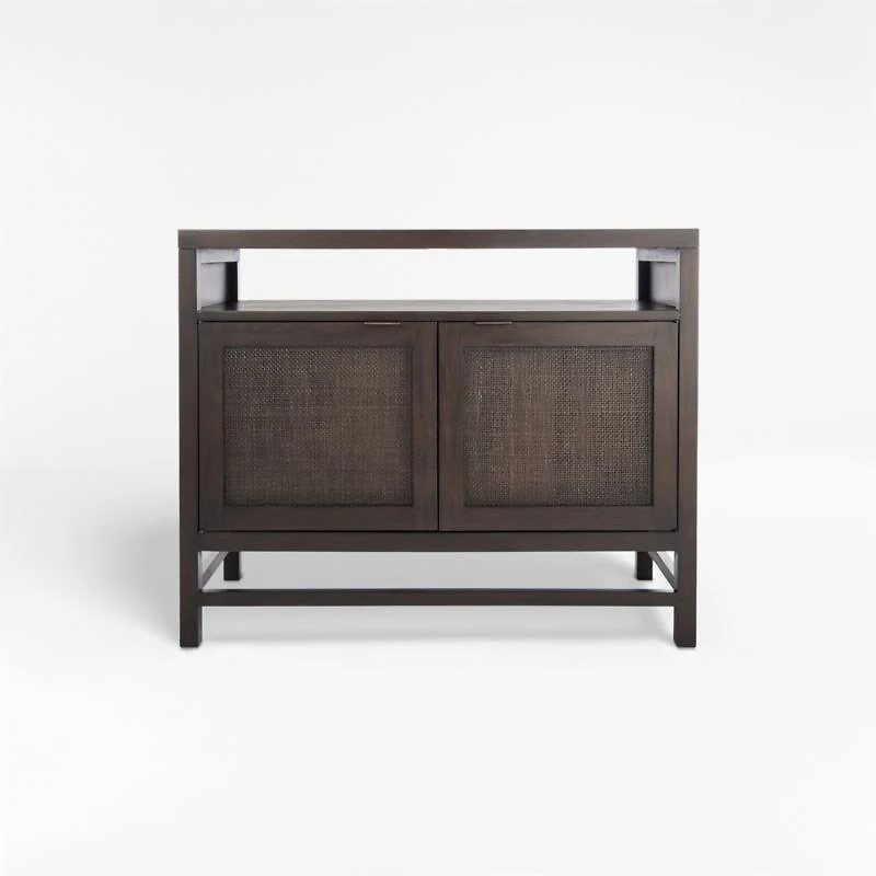 Blake 42" Dark Brown and Rattan Storage Media Console