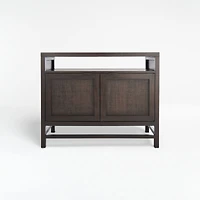 Blake 42" Dark Brown and Rattan Storage Media Console