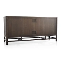 Blake 68" Dark Brown and Rattan Storage Media Console