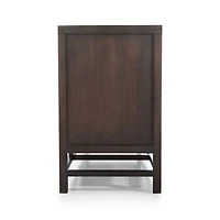 Blake 68" Dark Brown and Rattan Storage Media Console