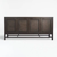 Blake 68" Dark Brown and Rattan Storage Media Console