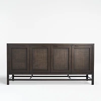 Blake 68" Dark Brown and Rattan Storage Media Console