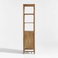 Blake 22" Light Brown Teak and Rattan Tall Storage Cabinet