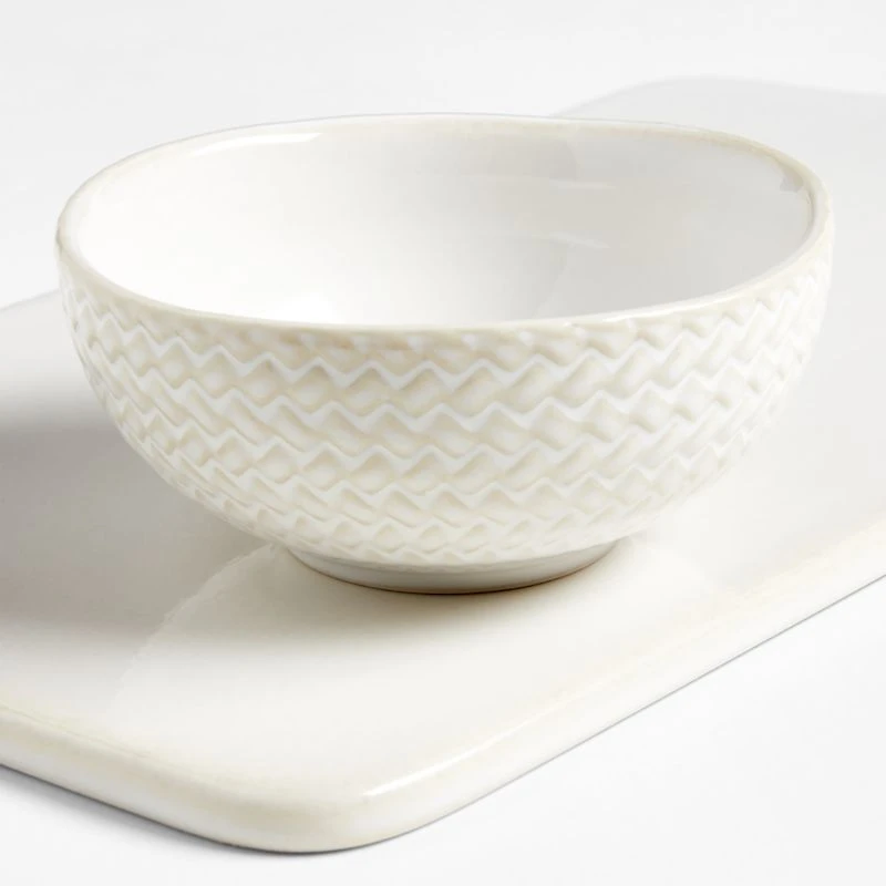 Blanc Stoneware Cheese Board and Bowl Gift Set