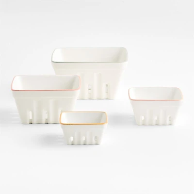 Bloom Ceramic Nesting Berry Box Colanders, Set of 4