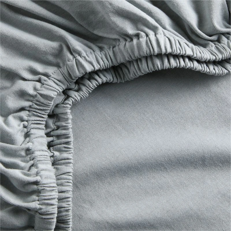 Baby's First Blue Organic Cotton Heathered Jersey Baby Crib Fitted Sheet