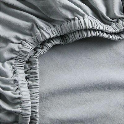 Baby's First Blue Organic Cotton Heathered Jersey Baby Crib Fitted Sheet