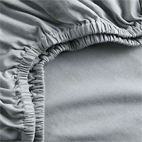 Baby's First Blue Organic Cotton Heathered Jersey Baby Crib Fitted Sheet
