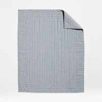 Baby's First Blue Organic Cotton Heathered Jersey Baby Crib Quilt