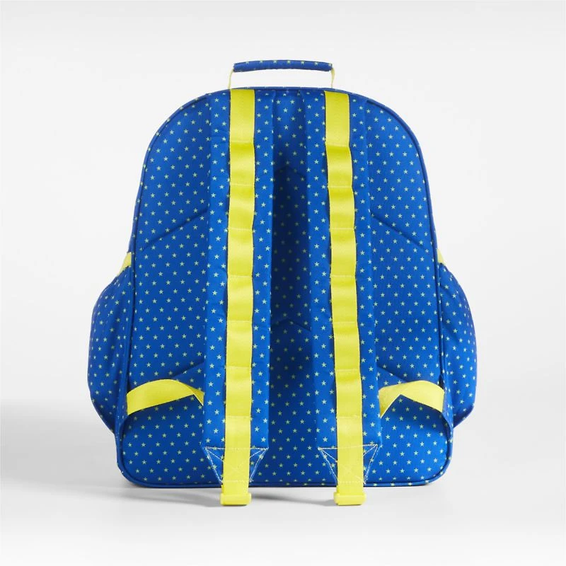 Lucky Stars Blue Large Kids Backpack with Side Pockets