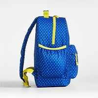 Lucky Stars Blue Large Kids Backpack with Side Pockets