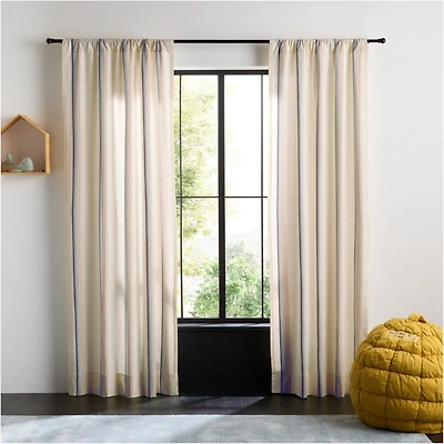 Stripe Organic Cotton Curtain Panel 96