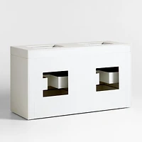 Bluff 60" Bleached Ash and Off White Quartz Double Vanity
