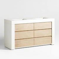 Bluff 60" Bleached Ash and Off White Quartz Double Vanity