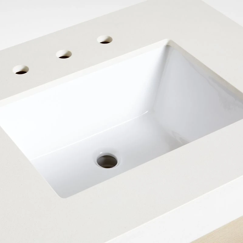 Bluff 60" Bleached Ash and Off White Quartz Double Vanity