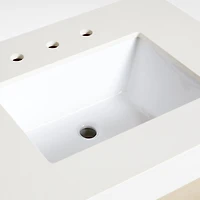 Bluff 60" Bleached Ash and Off White Quartz Double Vanity