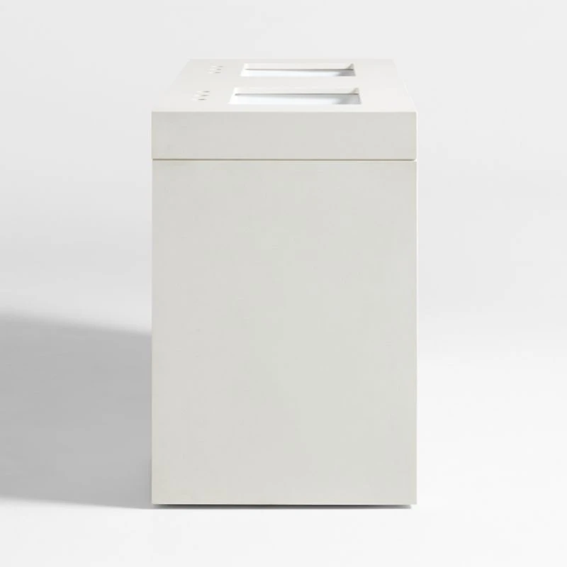 Bluff 60" Bleached Ash and Off White Quartz Double Vanity