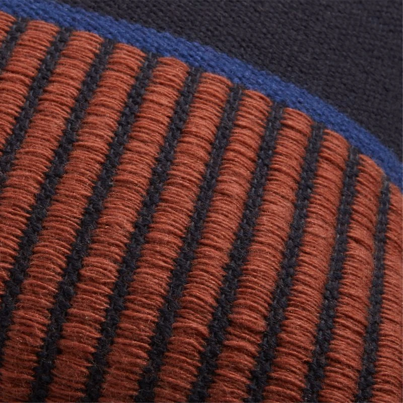 Boardwalk Kilim 23"x23" Navy & Orange Throw Pillow Cover