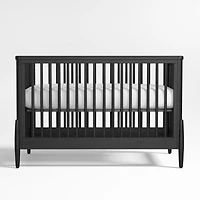 Bodie Ebonized Black Oak Wood Convertible Baby Crib