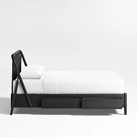 Bodie Ebonized Black Oak Wood Spindle Kids Full Storage Bed