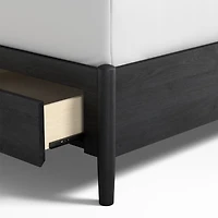 Bodie Ebonized Black Oak Wood Spindle Kids Full Storage Bed