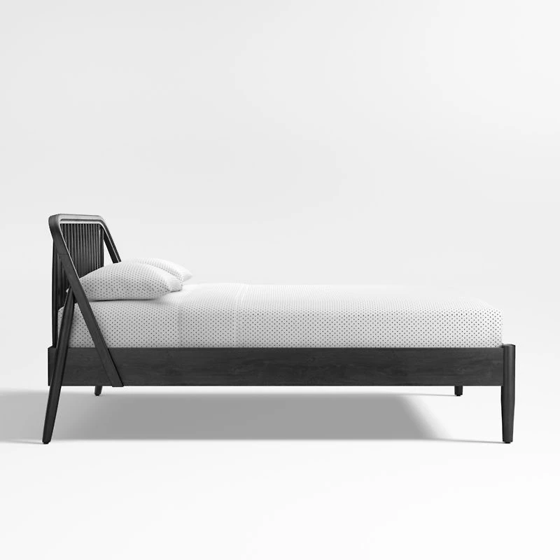 Bodie Spindle Ebonized Black Wood Kids Queen Bed