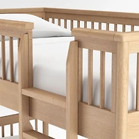 Bodie Natural Oak Wood Kids Twin Storage Bunk Bed