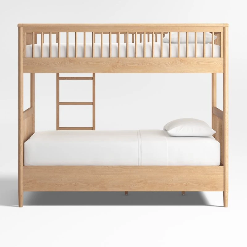 Bodie Natural Oak Wood Kids Twin Storage Bunk Bed