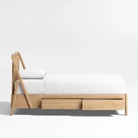 Bodie Natural Oak Wood Spindle Kids Twin Storage Bed