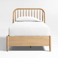 Bodie Natural Oak Wood Spindle Kids Twin Storage Bed