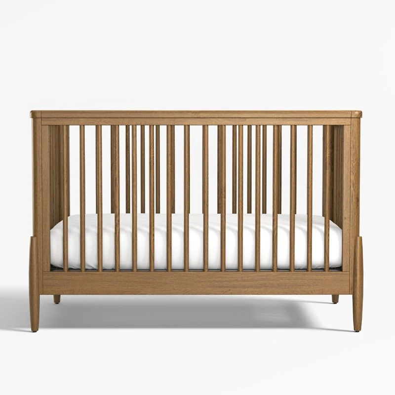 Bodie Flax Brown Wood Convertible Baby Crib