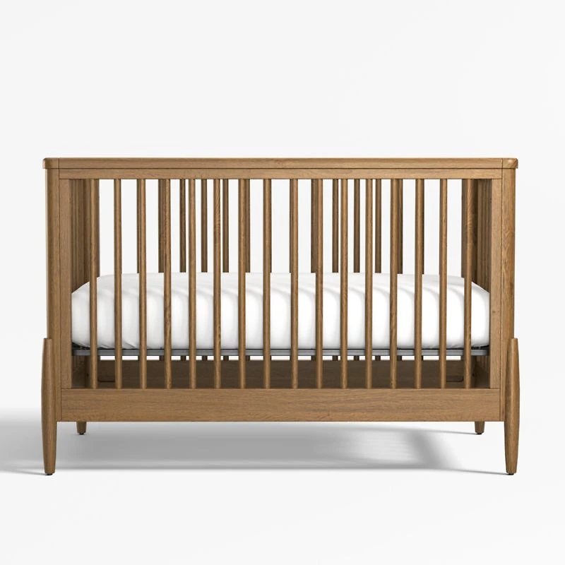 Bodie Flax Brown Wood Convertible Baby Crib
