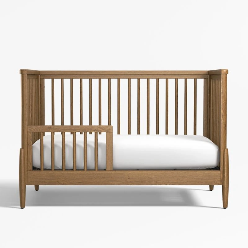 Bodie Flax Brown Wood Convertible Baby Crib