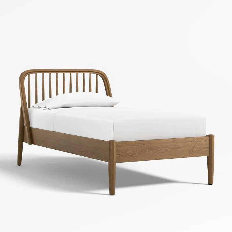 Bodie Spindle Flax Brown Wood Kids Full Bed
