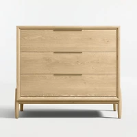 Bodie 36" Natural Oak Wood Narrow 3-Drawer Kids Dresser