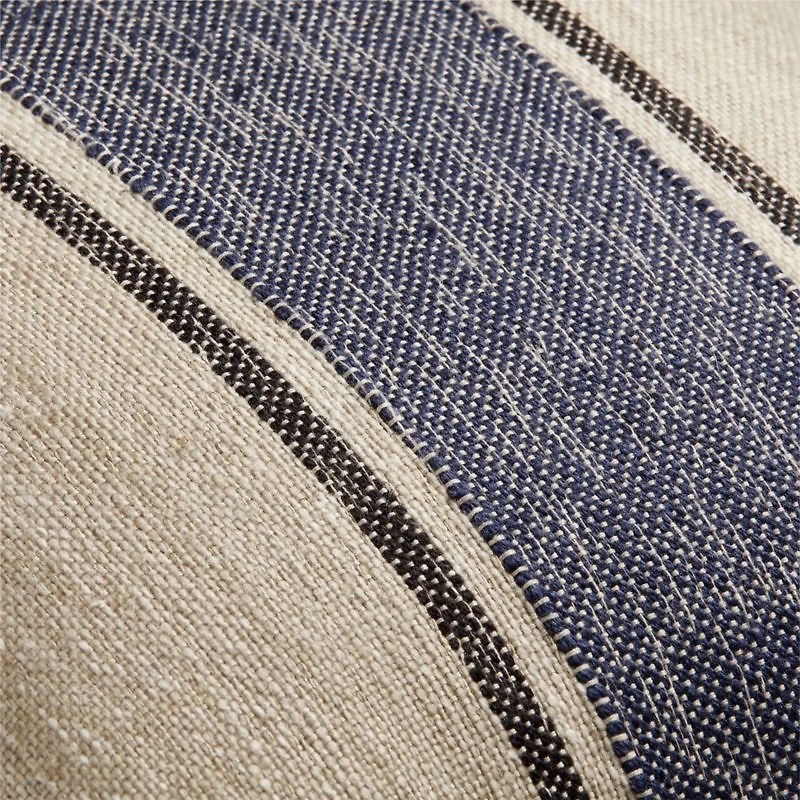 Indigo Blue 20"x20" Bold Stripe Outdoor Throw Pillow
