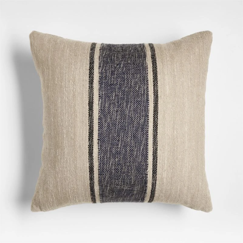 Indigo Blue 20"x20" Bold Stripe Outdoor Throw Pillow