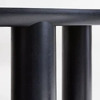 Bomen 66" Asymmetrical Black Oak Wood Console Table