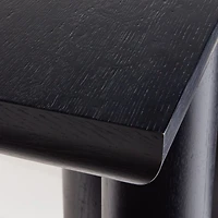 Bomen 66" Asymmetrical Black Oak Wood Console Table