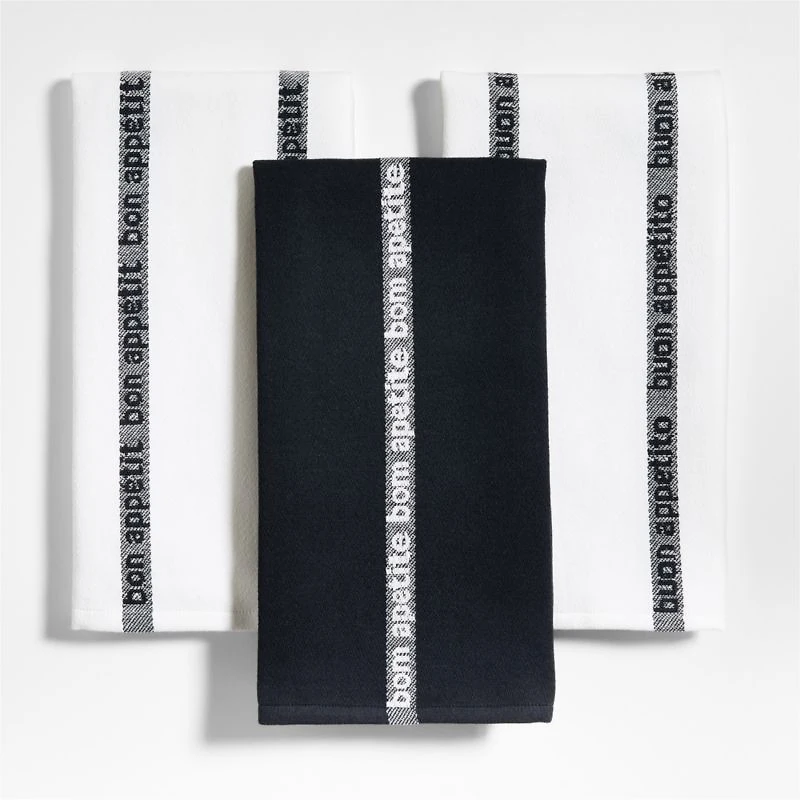 Bon Appetit Organic Cotton Kitchen Towels, Set of 3