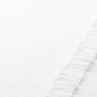 Craft Fringed Crisp White Cotton Table Runner 90"