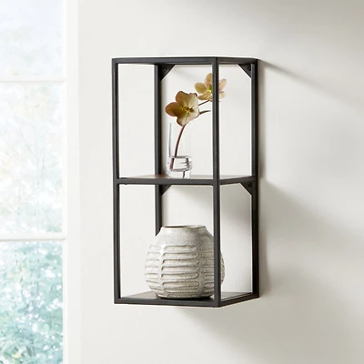 Booker Tall Double Rectangle Wall Display Shelf