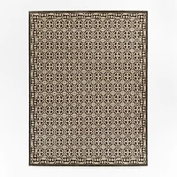 Bordeaux Wool Traditional Hand-Knotted Espresso Brown Area Rug 6'x9'