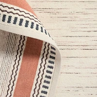 Border Stripe Brulee Brown Chenille Kids Area Rug 5'x8'