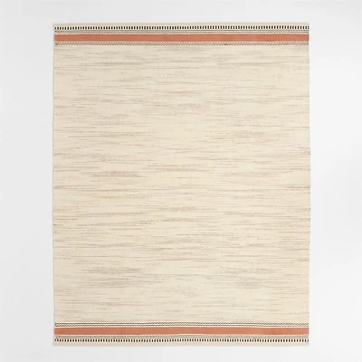 Border Stripe Brulee Brown Chenille Kids Area Rug 5'x8'
