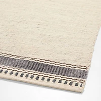 Border Stripe Slate Blue Chenille Kids Area Rug 6'x9'